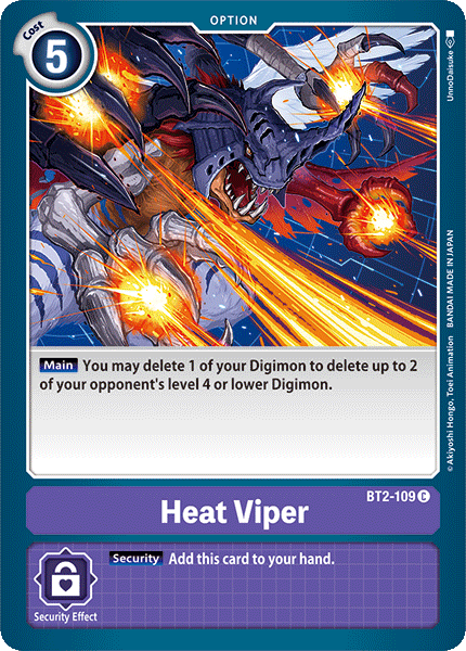 Heat Viper BT2-109 C Release Special Booster Digimon TCG - guardiangamingtcgs