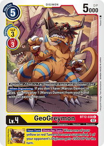 GeoGreymon BT12-038 C Across Time Digimon TCG - guardiangamingtcgs