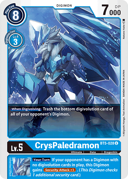 CrysPaledramon BT5-028 U Battle of Omni Digimon TCG - guardiangamingtcgs