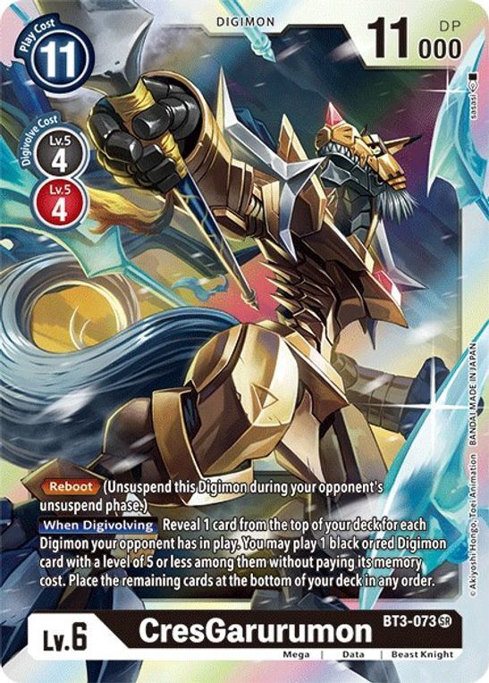 Foil CresGarurumon BT3-073 SR Release Special Booster Digimon TCG - guardiangamingtcgs