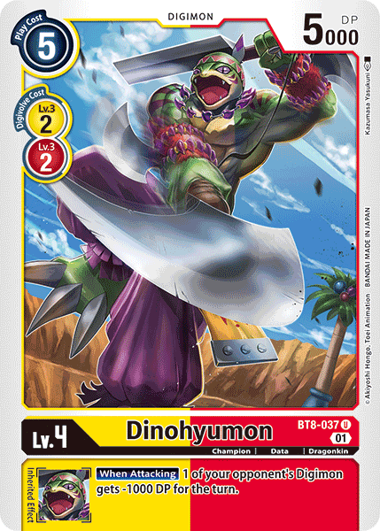 Dinohyumon BT8-037 U New Awakening Digimon TCG - guardiangamingtcgs