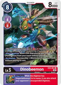 Dinobeemon EX3-061 U Draconic Roar Digimon TCG - guardiangamingtcgs