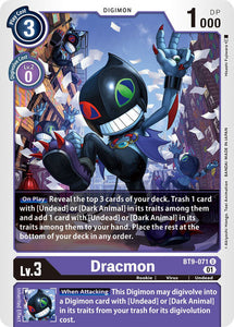 Dracmon BT9-071 U X Record Digimon TCG - guardiangamingtcgs
