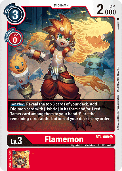 Flamemon BT4-009 C Great Legend Digimon TCG - guardiangamingtcgs