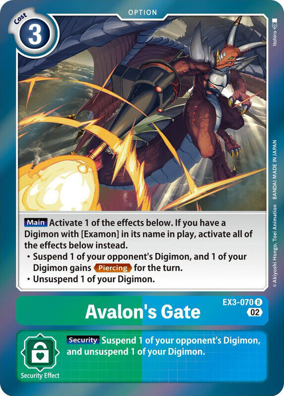 Foil Avalon's Gate EX3-070 R Draconic Roar Digimon TCG - guardiangamingtcgs