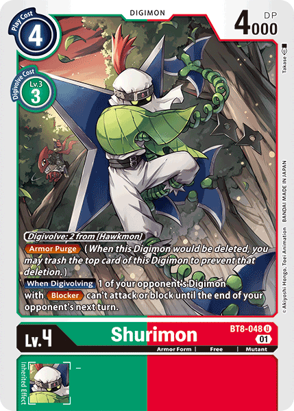 Shurimon BT8-048 U New Awakening Digimon TCG - guardiangamingtcgs