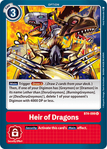 Heir of Dragons BT4-099 U Great Legend Digimon TCG - guardiangamingtcgs