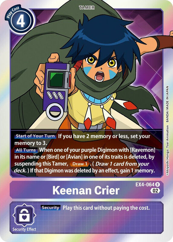 Foil Keenan Crier EX4-064 R Alternative Being Booster Digimon TCG - guardiangamingtcgs