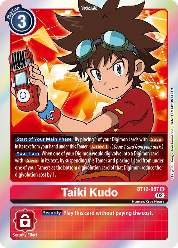 Foil Taiki Kudo BT12-087 R Across Time Digimon TCG - guardiangamingtcgs