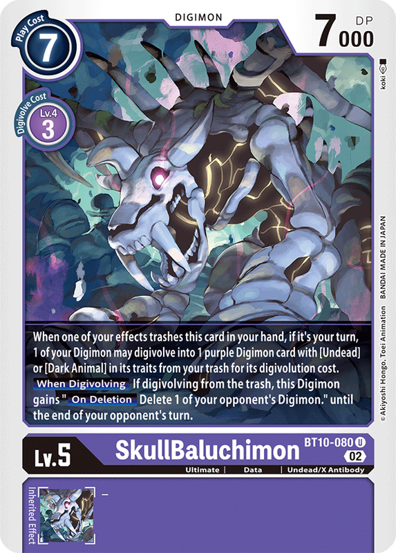 SkullBaluchimon BT10-080 U Xros Encounter Digimon TCG - guardiangamingtcgs