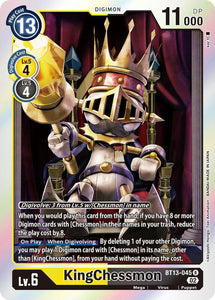 Foil KingChessmon BT13-045 R Versus Royal Knights Digimon TCG - guardiangamingtcgs