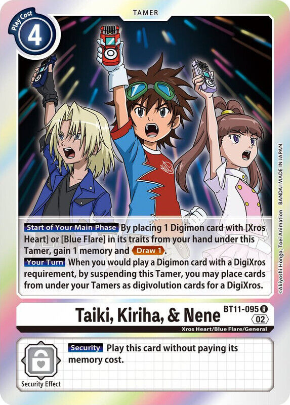 Foil Taiki, Kiriha, & Nene BT11-095 R Dimensional Phase Digimon TCG - guardiangamingtcgs