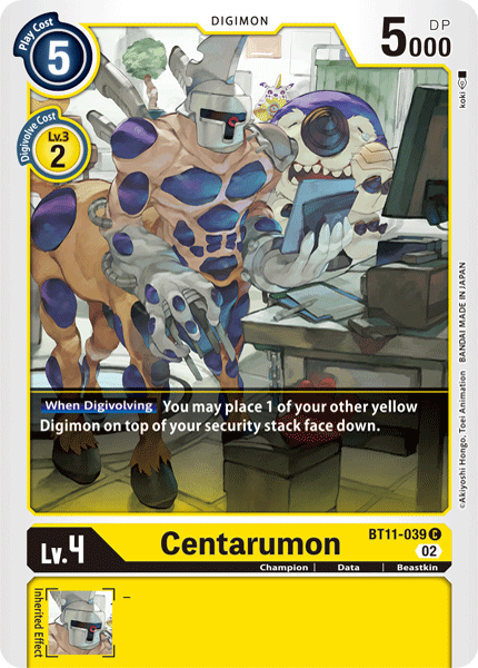 Foil Centarumon BT11-039 C Dimensional Phase Digimon TCG - guardiangamingtcgs