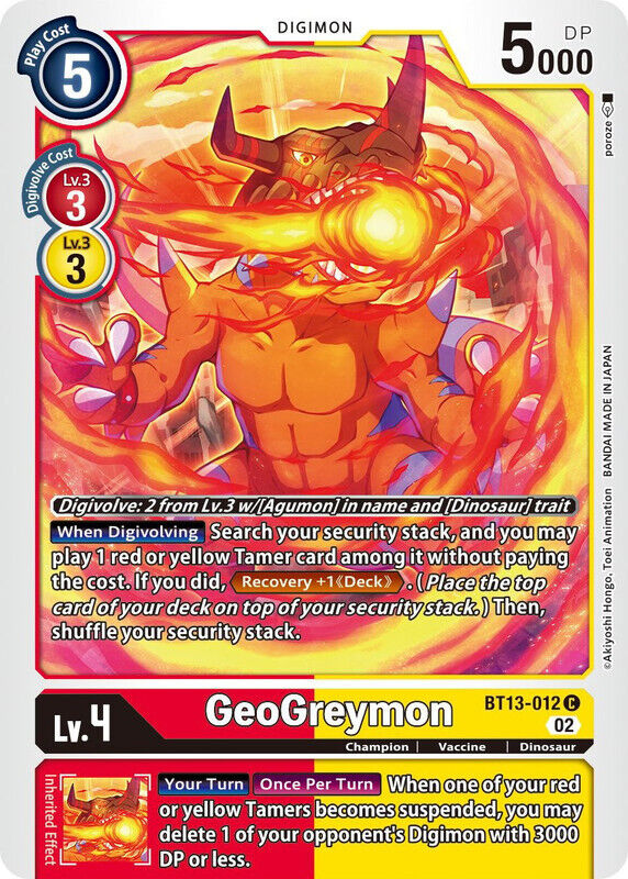 Geogreymon BT13-012 C Versus Royal Knights Digimon TCG - guardiangamingtcgs