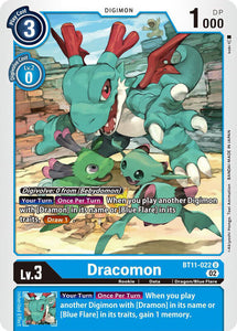 Dracomon BT11-022 U Dimensional Phase Digimon TCG - guardiangamingtcgs