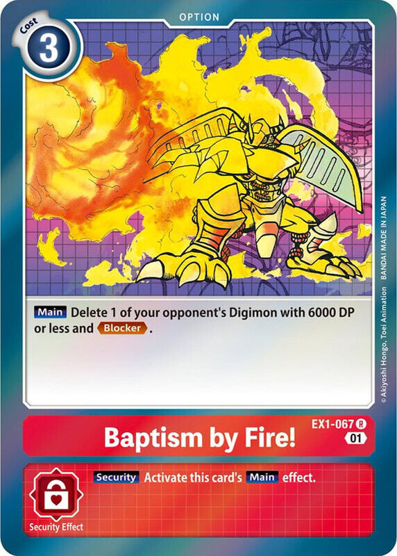 Foil Baptism by Fire! EX1-067 R Classic Collection Digimon TCG - guardiangamingtcgs