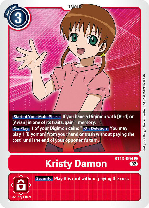 Kristy Damon BT13-094 U Versus Royal Knights Digimon TCG - guardiangamingtcgs