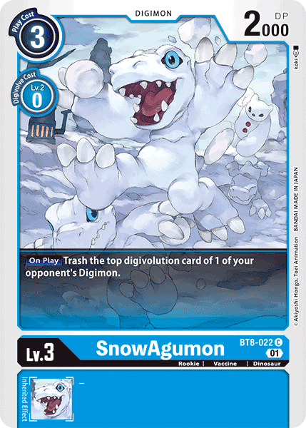 SnowAgumon BT8-022 C New Awakening Digimon TCG - guardiangamingtcgs