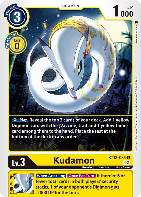 Kudamon BT13-034 U Versus Royal Knights Digimon TCG - guardiangamingtcgs