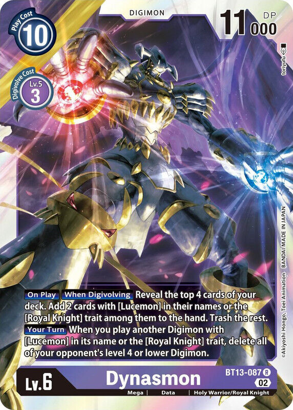 Foil Dynasmon BT13-087 R Versus Royal Knights Digimon TCG - guardiangamingtcgs