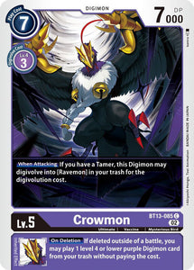 Crowmon BT13-085 C Versus Royal Knights Digimon TCG - guardiangamingtcgs