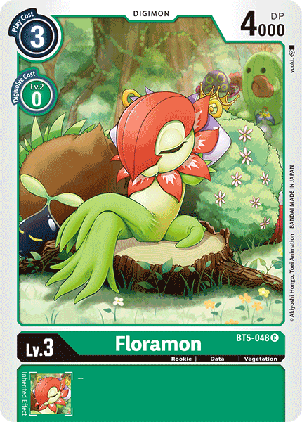 Floramon BT5-048 C Battle of Omni Digimon TCG - guardiangamingtcgs