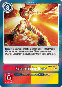 Foil Final Shining Burst BT13-104 R Versus Royal Knights Digimon TCG - guardiangamingtcgs