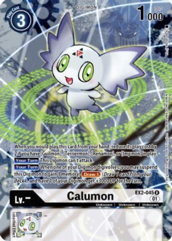 Foil Calumon (Alternate Art) EX2-045 R Digital Hazard Digimon TCG - guardiangamingtcgs