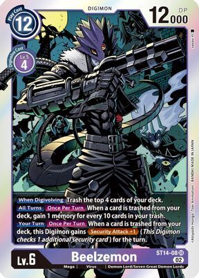 Foil Beelzemon ST14-08 SR Starter Deck 14: Beelzemon Advanced Deck Set Digimon TCG - guardiangamingtcgs