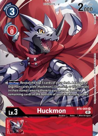 Foil Huckmon (Digimon Royal Knights Card Set) BT6-009 R Double Diamond Digimon TCG - guardiangamingtcgs