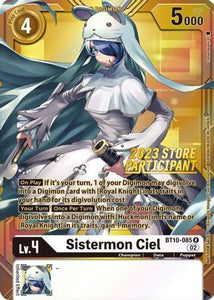 Foil Sistermon Ciel (2023 Store Participant) BT10-085 R Xros Encounter Digimon TCG - guardiangamingtcgs