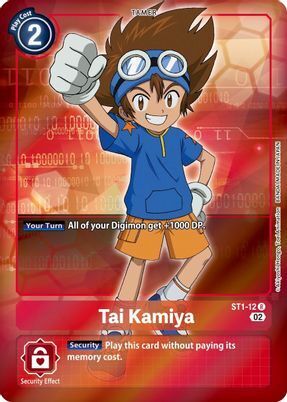 Foil Tai Kamiya (Alternate Art) ST1-12 R Starter Deck 12: Jesmon Digimon TCG - guardiangamingtcgs