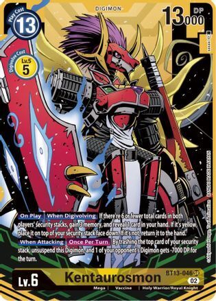 Foil Kentaurosmon (Alternate Art) BT13-046 SR Versus Royal Knights Digimon TCG - guardiangamingtcgs