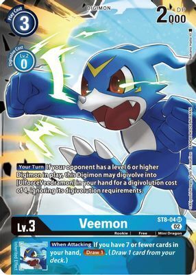 Foil Veemon (Alternate Art) ST8-04 SR Starter Deck 14: Beelzemon Advanced Deck Set Digimon TCG - guardiangamingtcgs