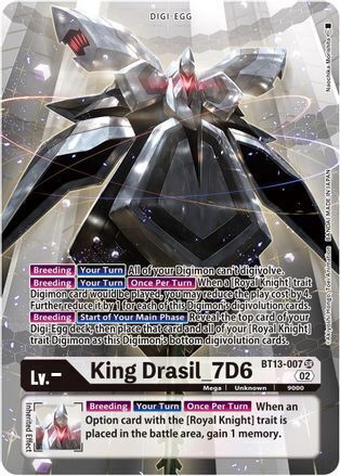 Foil King Drasil_7D6 (Alternate Art) BT13-007 SR Versus Royal Knights Digimon TCG - guardiangamingtcgs