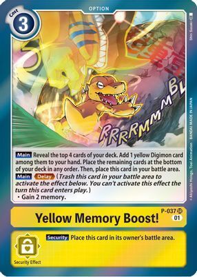Foil Yellow Memory Boost! P-037 SR Digimon Promotion Cards Digimon TCG - guardiangamingtcgs