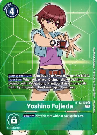 Foil Yoshino Fujieda (Box Topper) BT13-100 R Versus Royal Knights Digimon TCG - guardiangamingtcgs