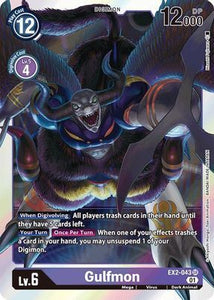 Foil Gulfmon EX2-043 SR Digital Hazard Digimon TCG - guardiangamingtcgs