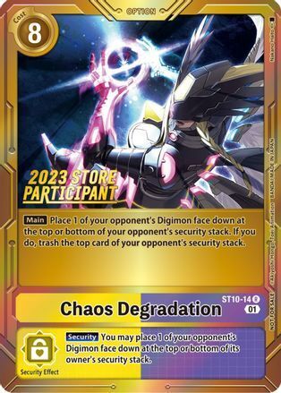 Foil Chaos Degradation (2023 Store Participant) ST10-14 R Starter Deck 10: Parallel World Tactician Digimon TCG - guardiangamingtcgs
