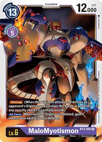 MaloMyotismon BT3-092 R Release Special Booster Digimon TCG - guardiangamingtcgs