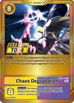Foil Chaos Degradation (2023 Store Top 4) ST10-14 R Starter Deck 10: Parallel World Tactician Digimon TCG - guardiangamingtcgs