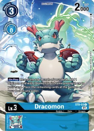 Foil Dracomon (Digimon Royal Knights Card Set) ST8-03 C Starter Deck 08: Ulforce Veedramon Digimon TCG - guardiangamingtcgs